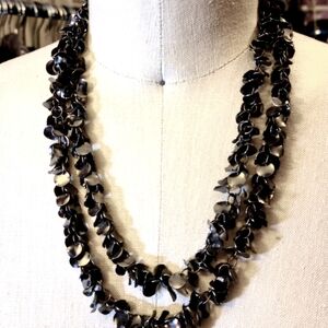 Gunmetal Paillette Necklace
